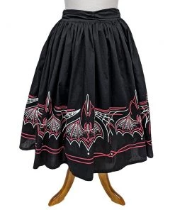 Women's Apparel Sourpuss Batty Pinstripe Skirt In Black & Pink 12 Women's Apparel Sourpuss Batty Pinstripe Skirt In Black & Pink