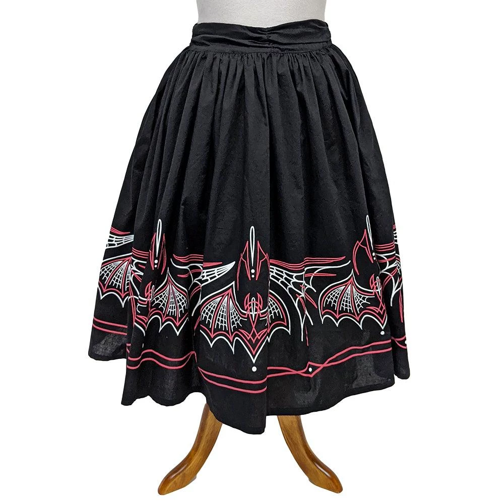 Women's Apparel Sourpuss Batty Pinstripe Skirt In Black & Pink 7 Women's Apparel Sourpuss Batty Pinstripe Skirt In Black & Pink