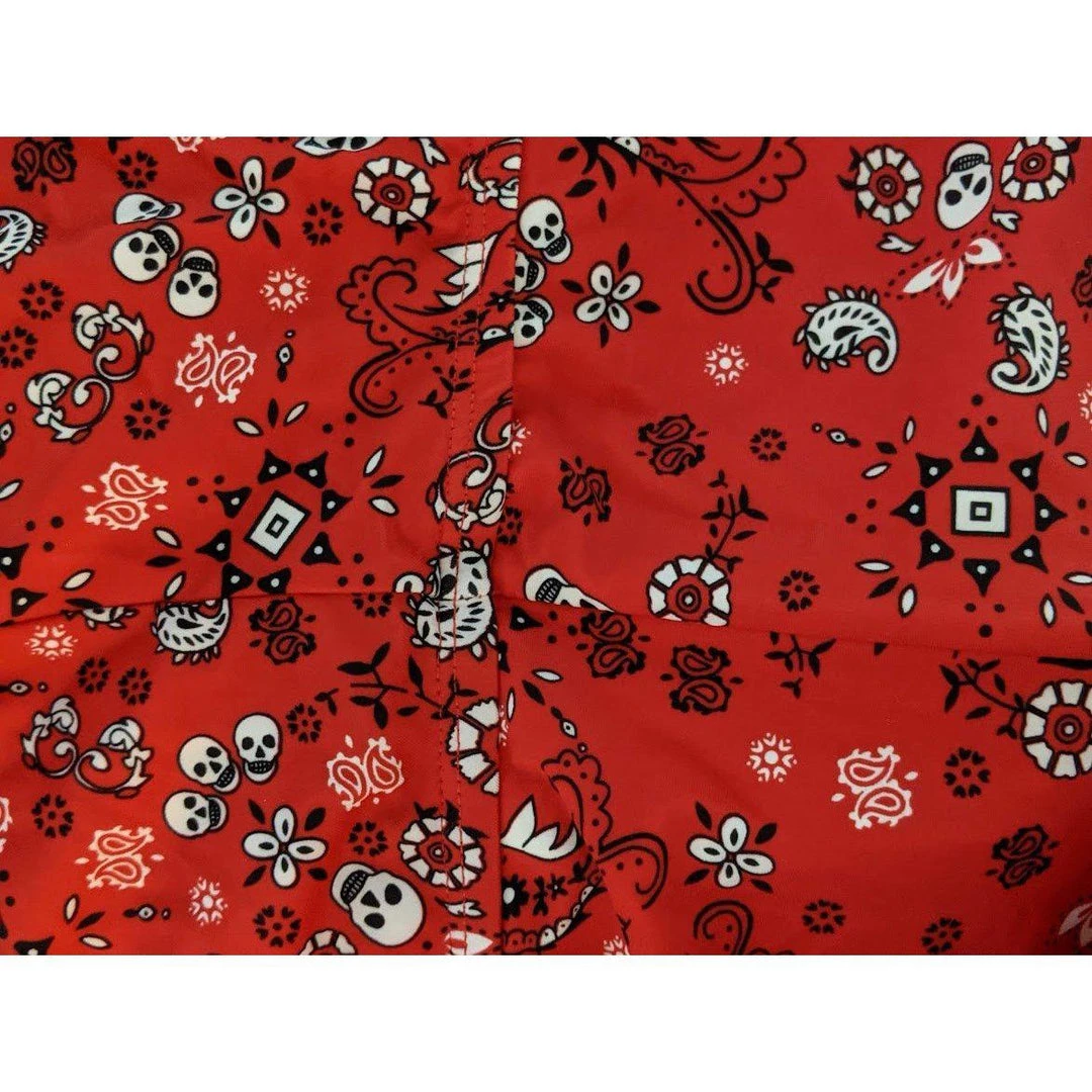 Glitz Glam And Rebellion Bandana And Skulls Two Piece Swimsuit In Red Women's Apparel 8 Glitz Glam And Rebellion Bandana And Skulls Two Piece Swimsuit In Red Women's Apparel