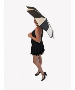 Soake Walking Stick Umbrella In Black And Cream Swirl