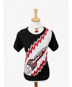 Women's Apparel Star Struck Clothing To The Moon Rocket Sweater In Navy