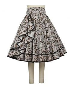 ChicStar Women's Apparel Stacy Steampunk Skirt In Paisley Print