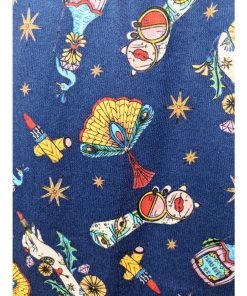 Miss Lulo Paula Swing Dress In Art Deco Tattoo Print