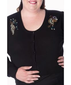 Banned Proud Peacock Cardigan In Black Women's Apparel