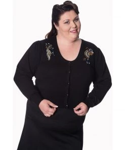 Banned Proud Peacock Cardigan In Black Women's Apparel