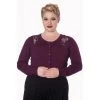 Banned Proud Peacock Cardigan In Aubergine