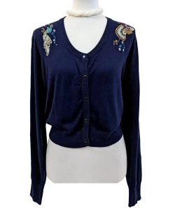 Banned Proud Peacock Cardigan In Night Blue