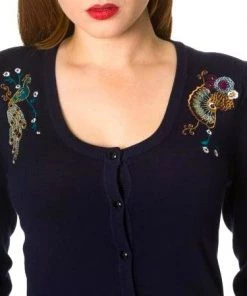 Banned Proud Peacock Cardigan In Night Blue