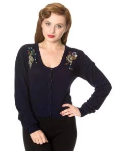 Banned Proud Peacock Cardigan In Night Blue