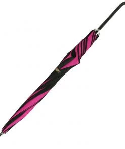 Women's Apparel Soake Walking Stick Umbrella In Black And Pink Swirl