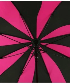 Women's Apparel Soake Walking Stick Umbrella In Black And Pink Swirl