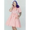 Hemet Embroidered Rose Circle Dress In Pink