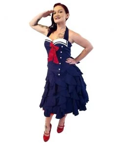 ChicStar Florence Flounce Skirt In Navy