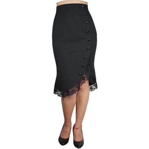 ChicStar Women's Apparel Miss Priss Pinup Ruffle Skirt In Black 4 ChicStar Women's Apparel Miss Priss Pinup Ruffle Skirt In Black