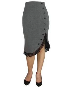 ChicStar Miss Priss Pinup Ruffle Skirt In Gray