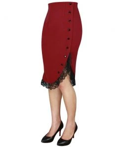 ChicStar Women's Apparel Miss Priss Pinup Ruffle Skirt In Red