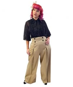 ChicStar Women's Apparel Garbo Pleated High Waist Pants In Khaki
