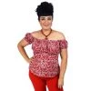 Glitz Glam And Rebellion Pinup Peasant Top In Red Paisley Women's Apparel