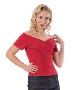 Steady Clothing Women's Apparel Steady Betty V-Neck Top In Red
