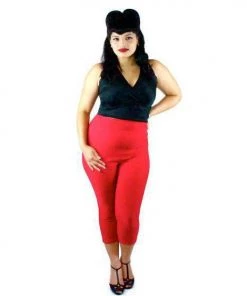 Hemet Pinup Capris In Red