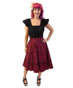 ChicStar Women's Apparel Anita Swing Skirt In Red Floral