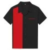 Glitz Glam And Rebellion Men's Bowling Shirt With Red Panel