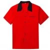 Glitz Glam And Rebellion Men's Apparel Men's Bowling Shirt In Red And Black