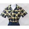 Star Struck Clothing Reproduction Work Blouse In Yellow Plaid Women's Apparel 1 Star Struck Clothing Reproduction Work Blouse In Yellow Plaid Women's Apparel