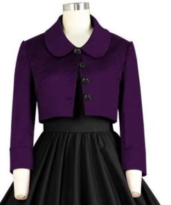 ChicStar Women's Apparel Cropped Retro Jacket In Purple