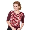 Banned Retro 50's Cube Jumper In Burgundy Women's Apparel