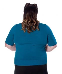 Banned Retro 50's Cube Jumper In Turquoise