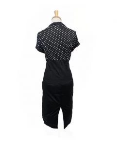 ChicStar Retro Polka-Dot Wiggle Dress In Black Women's Apparel