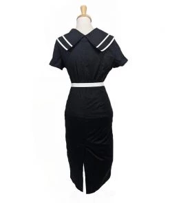 ChicStar Retro Sailor Wiggle Dress In Black Women's Apparel