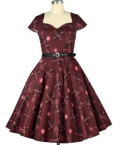 ChicStar Women's Apparel Retro Atomic Burst Dress In Red