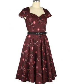 ChicStar Women's Apparel Retro Atomic Burst Dress In Red