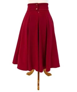 ChicStar Rockabilly Swing Skirt In Dark Red