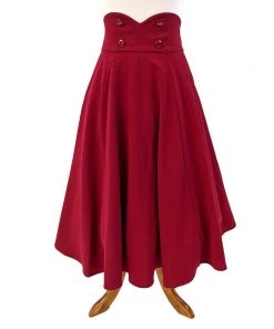 ChicStar Rockabilly Swing Skirt In Dark Red