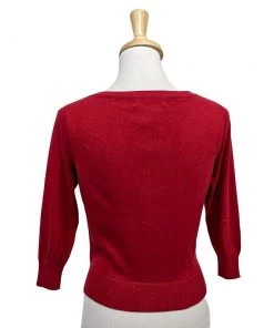 Collectif Charlene Rock & Roll Cardigan In Red 11 Collectif Charlene Rock & Roll Cardigan In Red