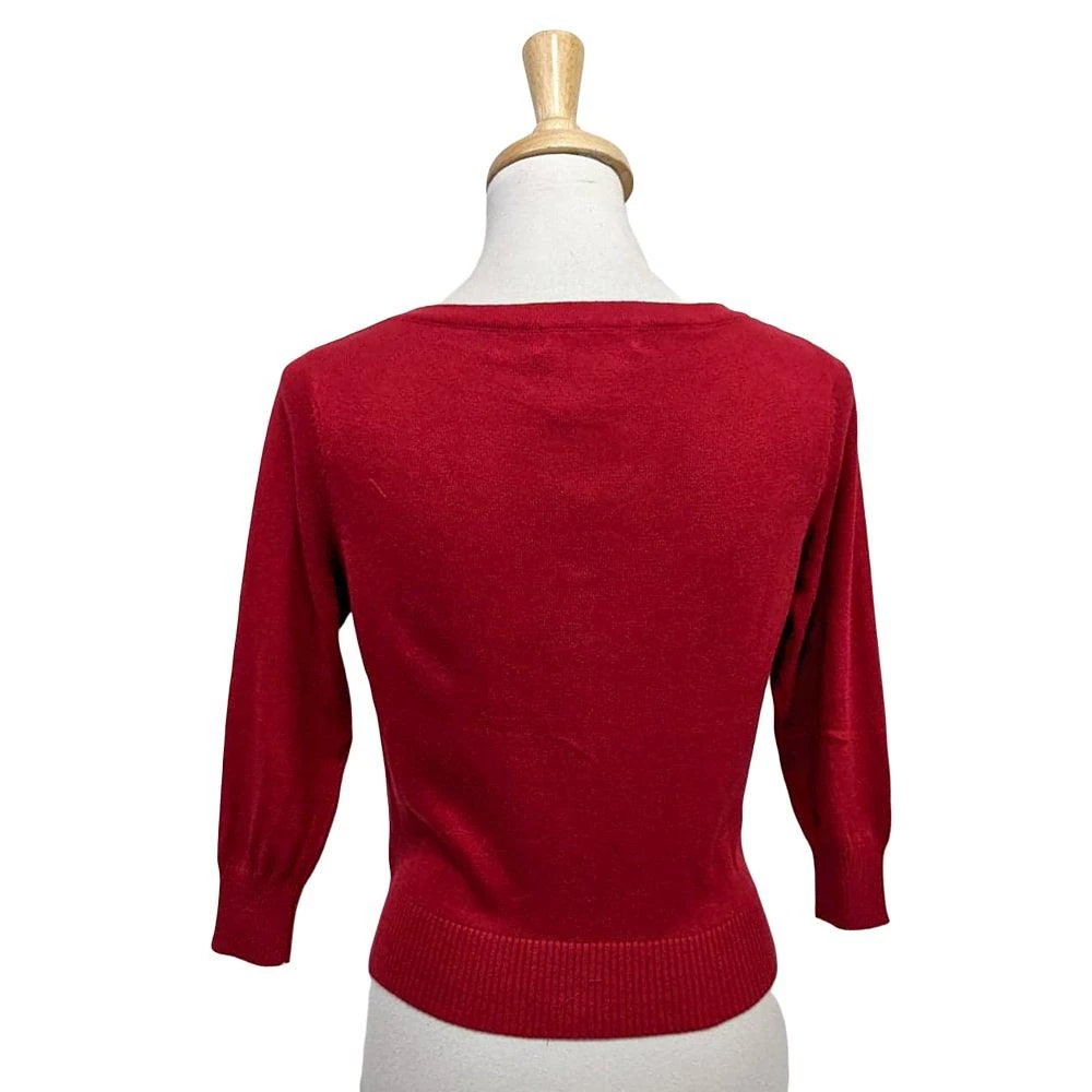 Collectif Charlene Rock & Roll Cardigan In Red 5 Collectif Charlene Rock & Roll Cardigan In Red