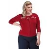 Collectif Charlene Rock & Roll Cardigan In Red