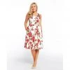 Eva Rose V-Neck Rose Garden Swing Dress In White And Red 2 Eva Rose V-Neck Rose Garden Swing Dress In White And Red