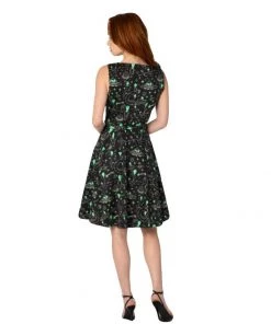 Miss Lulo Ruby Swing Dress In Aliens Print