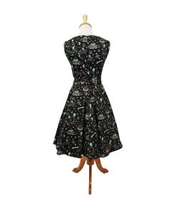 Miss Lulo Ruby Swing Dress In Aliens Print