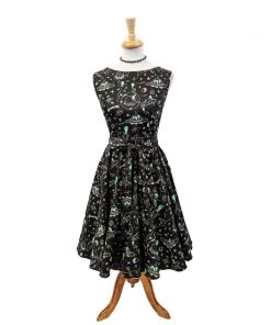 Miss Lulo Ruby Swing Dress In Aliens Print