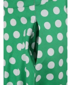 Glitz Glam And Rebellion Women's Apparel Green Halter Neck Button 50s Vintage Rockabilly Swing Dress