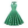 Glitz Glam And Rebellion Women's Apparel Green Halter Neck Button 50s Vintage Rockabilly Swing Dress 1 Glitz Glam And Rebellion Women's Apparel Green Halter Neck Button 50s Vintage Rockabilly Swing Dress