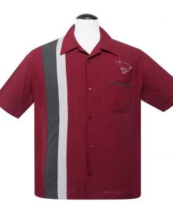 Steady Clothing The Boomer Bowling Shirt In Ruby