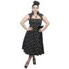ChicStar Vamp Collar Dress In Black Dots Women's Apparel