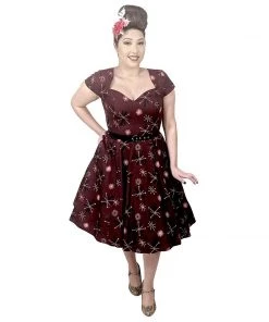 ChicStar Women's Apparel Retro Atomic Burst Dress In Red