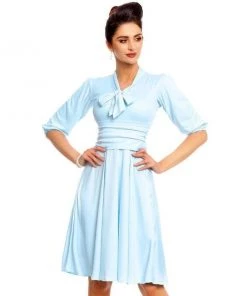 Dolly & Dotty Sandra Bow Tie Dress In Blue